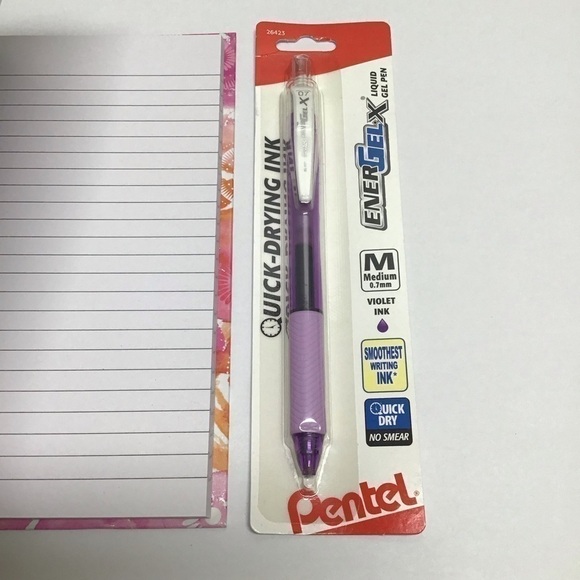NEW Be Positive Journal Diary Violet Gel Pen Set 60 Ruled Pages Notebook Desk - Picture 3 of 3